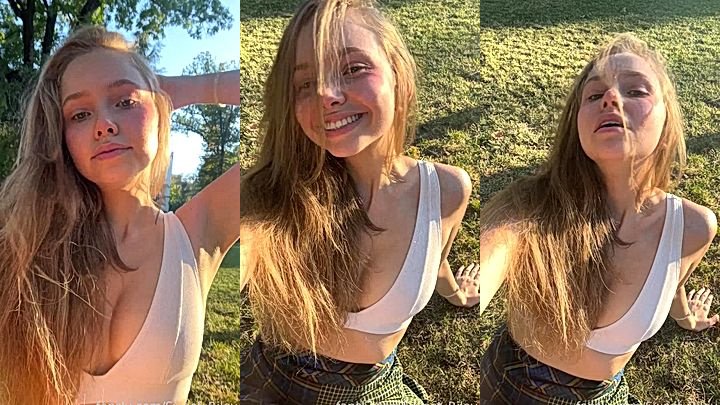 cuteBaby Riley hot tempting outdoor video clip