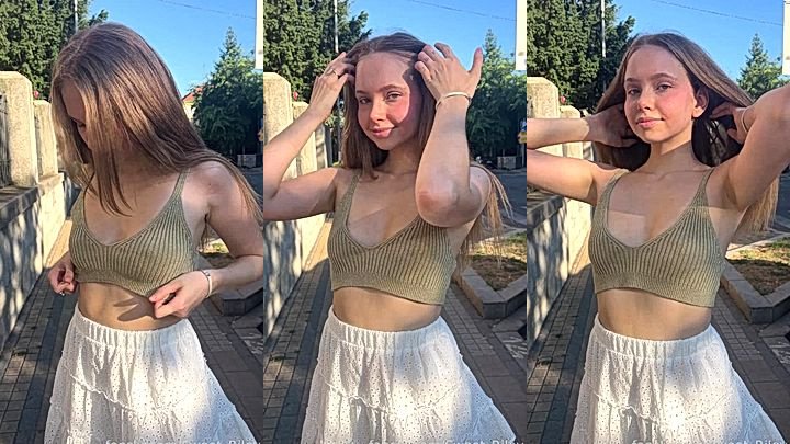 Russian Baby Riley hot tempting outdoor video clip