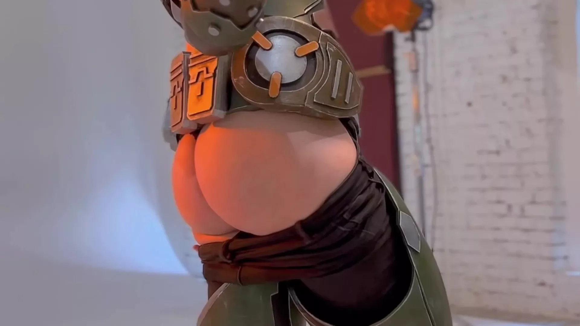 nasty chick Lera Himera shows off her big fat ass while wearing a costume