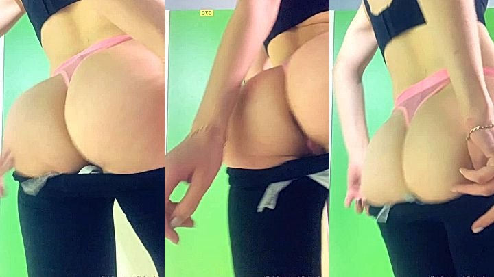 freaky doll Ellie Leen rubs tits and ass immediately after yoga