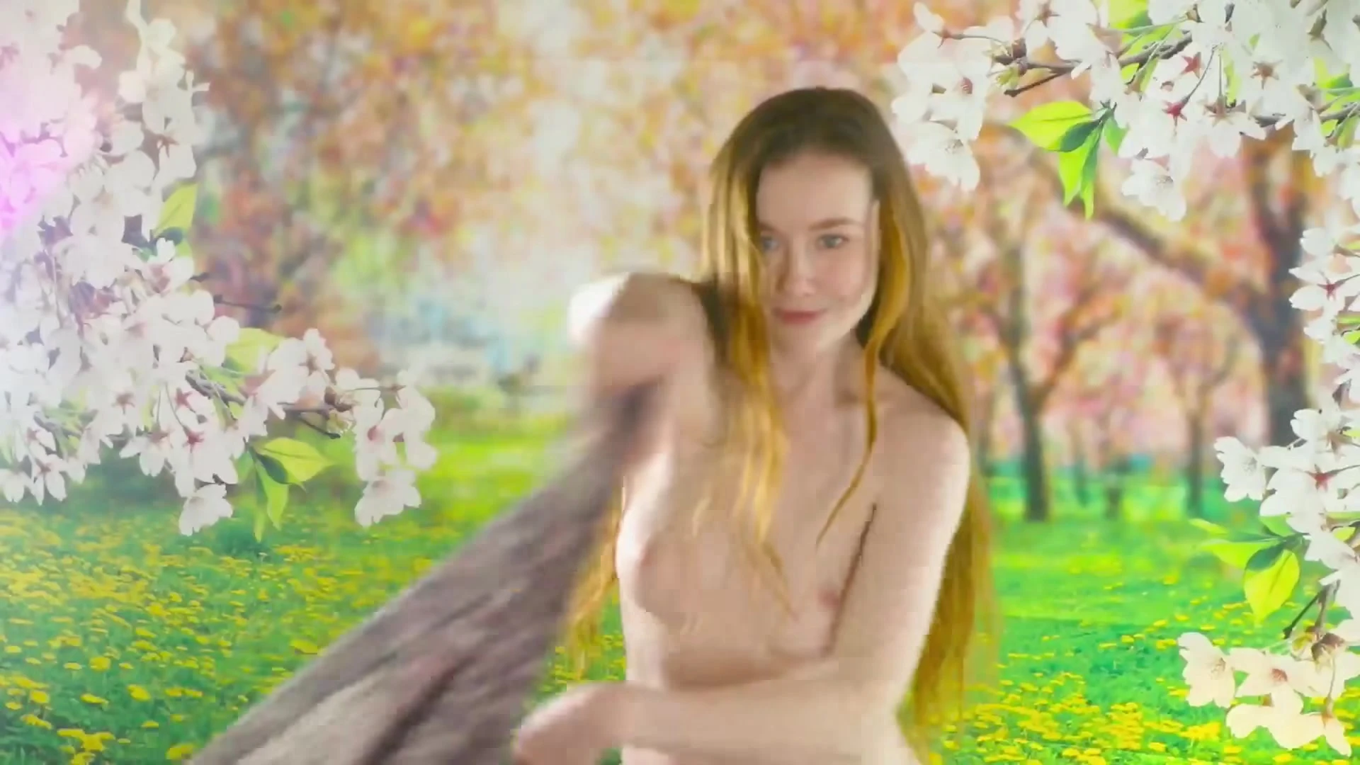 naked redhair onlyfans model Emily Bloom talks and shows her natural big boobs