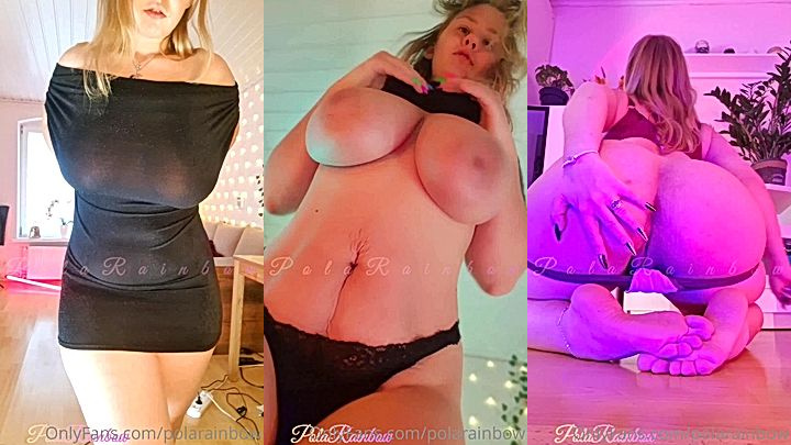 PolaRainbow takes off her amazing top to show off her huge tits