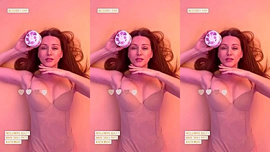 Olga Alberti lays down in her sexy underwear to tease her fans