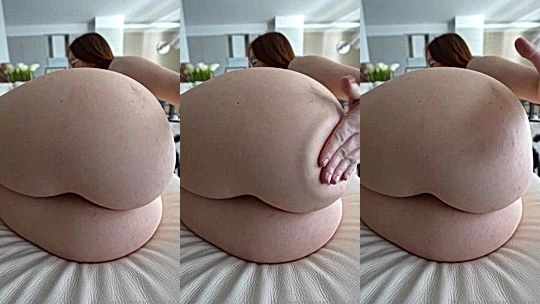 sexy white girl Vladislava Shelygina play with ass in bed, onlyfans leak