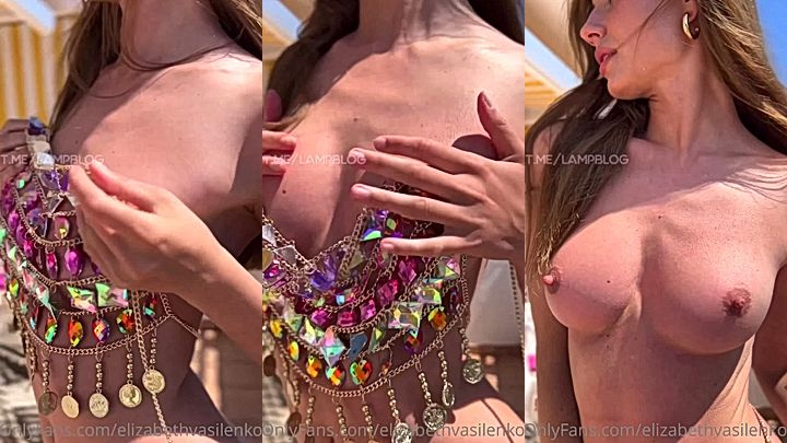 bad girl Elizabeth Vasilenko shows off her big tits outside like a star leaked onlyfans