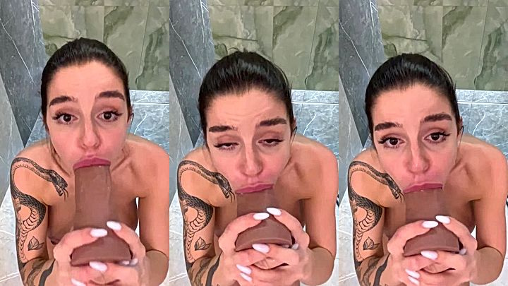 onlyfans model Sonya Jess deepthroat huge dildo