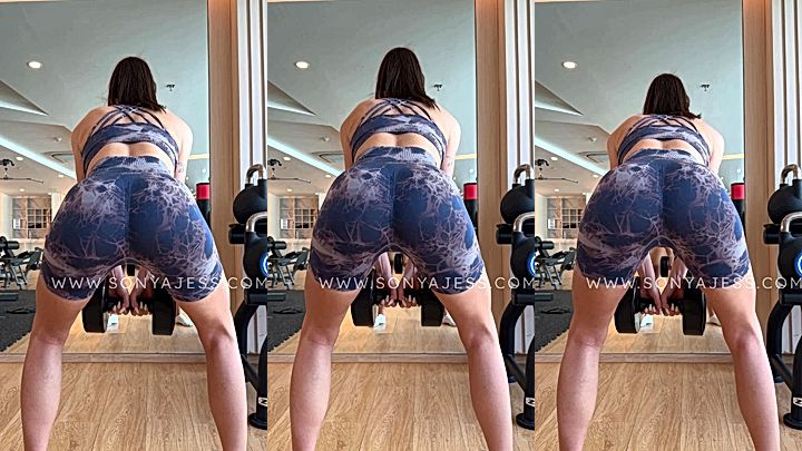 Sonya Jess shows off her sexy ass in the gym leaked video