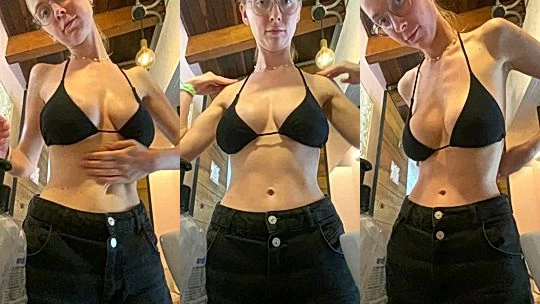 russian sexy onlyfans model Yourina shows her tits in lingerie