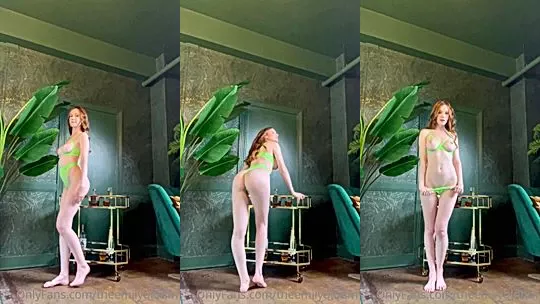 naughty onlyfans model Emily Bloom takes of her lingerie and…….her big booty