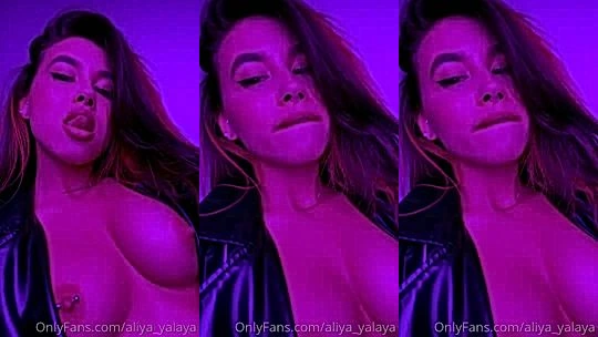 russian sexy onlyfans model Aliya Kiss tease and shows her huge tits