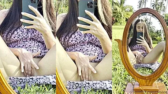 stunning babe Arilaviee rub clits slowly and moan soft outside onlyfans leak video