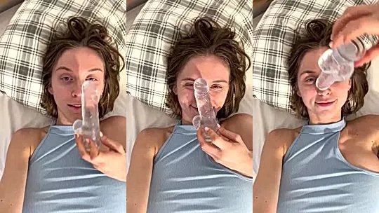 horny girl Yourina plays with glass dildo till shes wet leaked onlyfans video