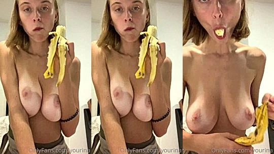 sexy girl Yourina eating and teasing with her tits you cant blink leaked onlyfans video