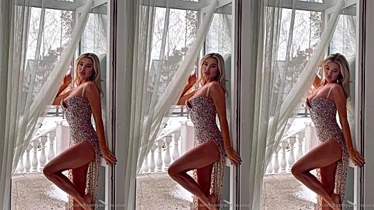 blond onlyfans bitch Kseniya Belousova shows her big ass and tits in her new dress