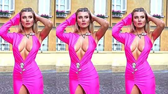 cute blond onlyfans model Kseniya Belousova shows her natural big tits