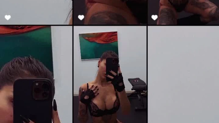 bratty onlyfans slut Elizabeth Definy taking video’s of her busty tits in front of the mirror